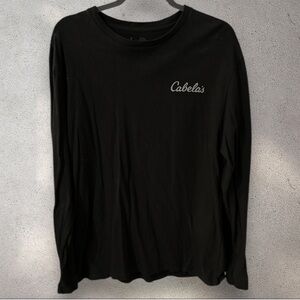Cabela’s black crew neckline long sleeve pull on shirt size large